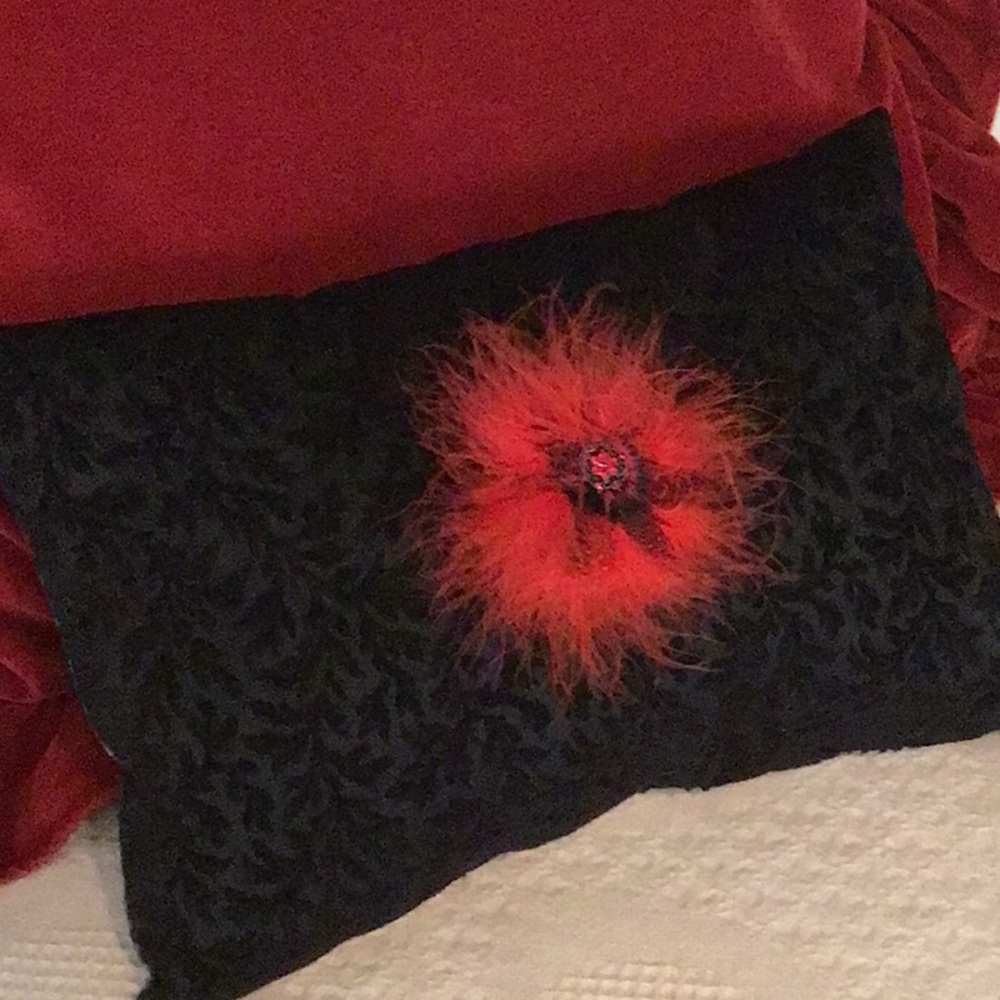 ONE OF A KIND HAND MADE PILLOW BLK NWOT